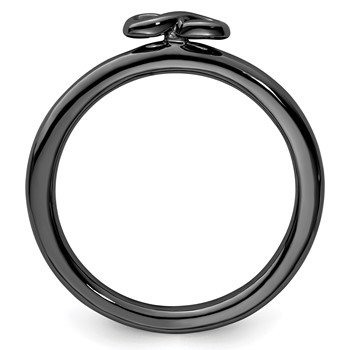 Sterling Silver Stackable Expressions Black-plated Infinity Symbol Ring — alternate view