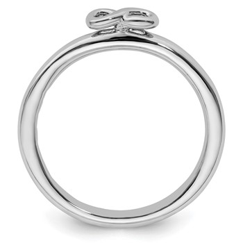 Sterling Silver Stackable Expressions Rhodium Infinity Symbol Ring — alternate view