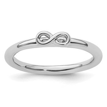 Sterling Silver Stackable Expressions Rhodium Infinity Symbol Ring