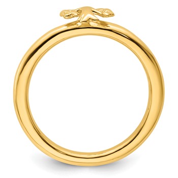 Sterling Silver Stackable Expressions Yellow-plated Tree Ring — alternate view