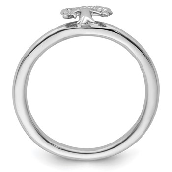 Sterling Silver Stackable Expressions Rhodium Tree Ring — alternate view