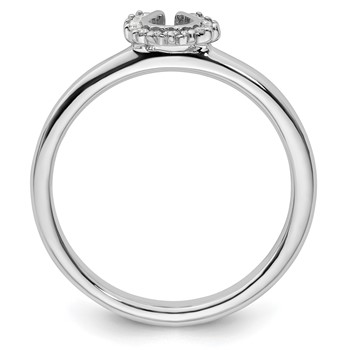 Sterling Silver Stackable Expressions Rhodium Dia. Horseshoe Ring — alternate view