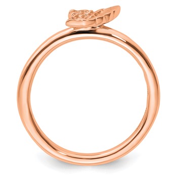 Sterling Silver Stackable Expressions Pink-plated Angel Wing Ring — alternate view