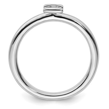 Sterling Silver Stackable Expressions Rhodium Letter I Ring — alternate view