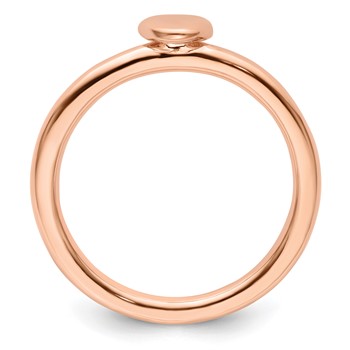Sterling Silver Stackable Expressions Pink-plated Puffed Heart Ring — alternate view