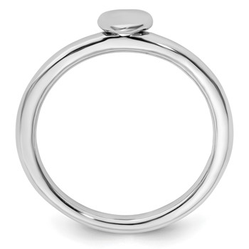 Sterling Silver Stackable Expressions Rhodium Puffed Heart Ring — alternate view