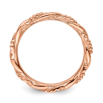 Sterling Silver Stackable Expressions Pink-plated Twist Ring — alternate view