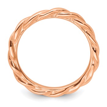 Sterling Silver Stackable Expressions Pink-plated Twist Ring — alternate view