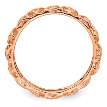 Sterling Silver Stackable Expressions Pink-plated Celtic Knot Ring — alternate view