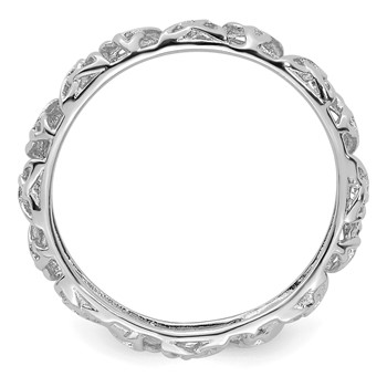 Sterling Silver Stackable Expressions Rhodium Celtic Knot Ring — alternate view