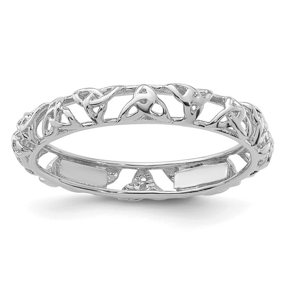 Sterling Silver Stackable Expressions Black Plated Celtic Knot Ring Sterling Silver Stackable Expressions Black Plated Celtic Knot Ring