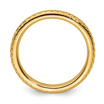 Sterling Silver Stackable Expressions Gold-plated Cable Ring — alternate view