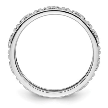 Sterling Silver Stackable Expressions Pisces Zodiac Ring — alternate view