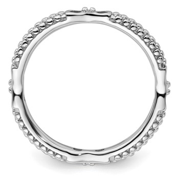 Sterling Silver Stackable Expressions Rhodium-plated Polished Ring — alternate view