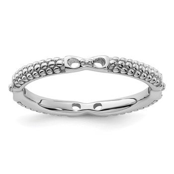 Sterling Silver Stackable Expressions Rhodium-plated Polished Ring