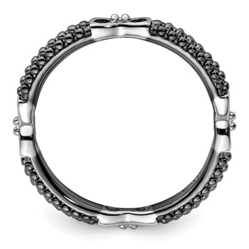 SS Stackable Expressions Ruthenium & Rhod-plated Polished Ring — alternate view