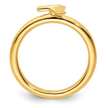 Sterling Silver Stackable Expressions Gold-plated Polished Whale Tail Ring — alternate view