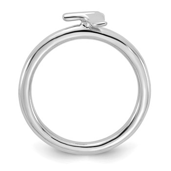 Sterling Silver Stackable Expressions Rhodium-plated Whale Tail Ring — alternate view