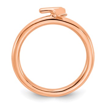 Sterling Silver Stackable Expressions Rose Gold-plated Whale Tail Ring — alternate view