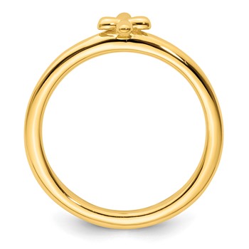 Sterling Silver Stackable Expressions Gold-plated Cross Ring — alternate view