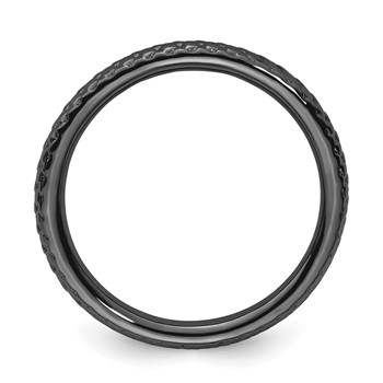 Sterling Silver Stackable Expressions Black-plated Cable Ring — alternate view