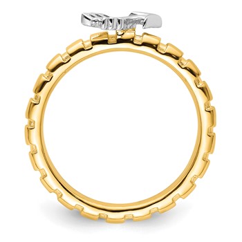 Sterling Silver Stackable Expressions Gold & Rhod-plate Arrow Ring — alternate view