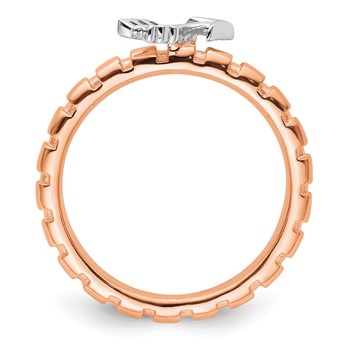 Sterling Silver Stackable Expressions Rose Gold & Rhod-plate Arrow Ring — alternate view