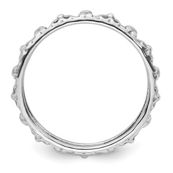 Sterling Silver Stackable Expressions Rhodium-plated Flower/Butterfly Ring — alternate view