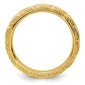 Sterling Silver Stackable Expressions Gold-plated Polished Ring — alternate view