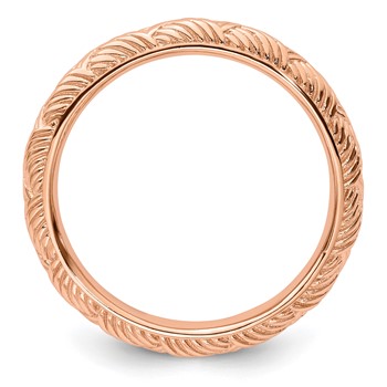 Sterling Silver Stackable Expressions Rose Gold-plated Polished Ring — alternate view