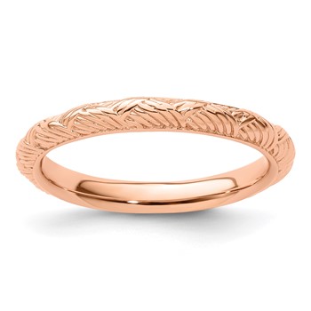Sterling Silver Stackable Expressions Rose Gold-plated Polished Ring