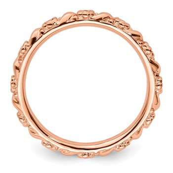 Sterling Silver Stackable Expressions Rose Gold-plated Flower Ring — alternate view