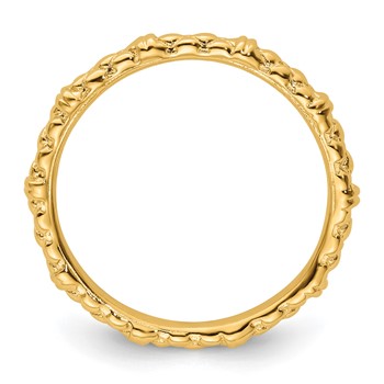 Sterling Silver Stackable Expressions Gold-plated Cable Ring — alternate view