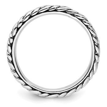 Sterling Silver Stackable Expressions Antiqued Patterned Ring — alternate view