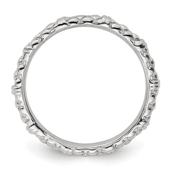 Sterling Silver Stackable Expressions Rhodium Cable Ring — alternate view