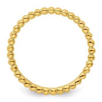 Sterling Silver Stackable Expressions Gold-plated Beaded Ring — alternate view