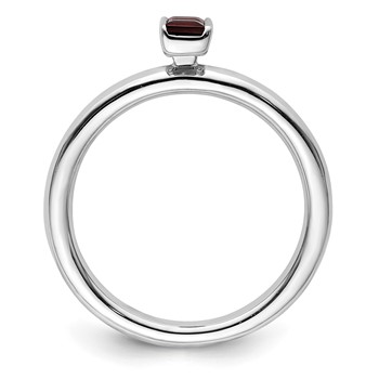 Sterling Silver Stackable Expressions Garnet Ring — alternate view