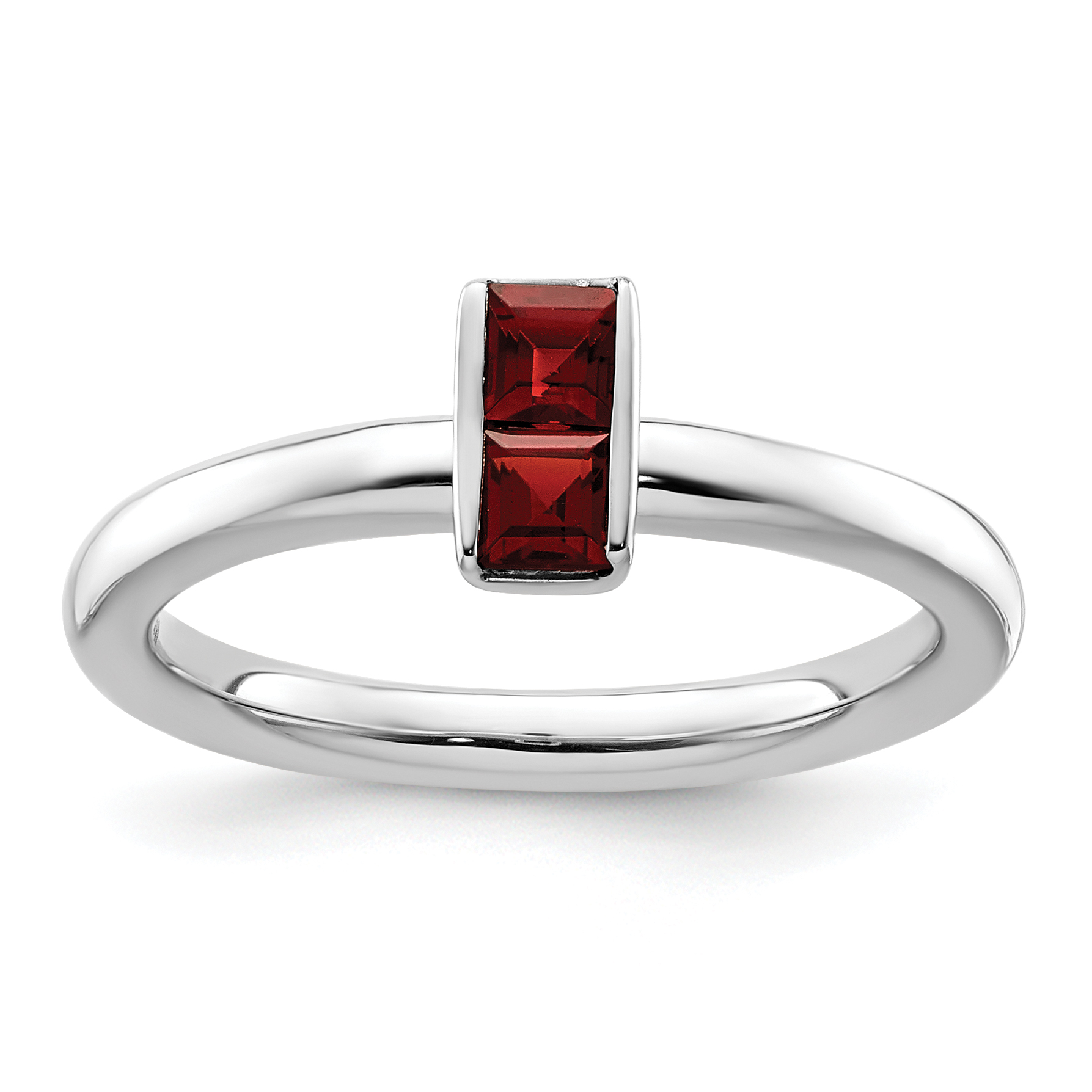 Sterling Silver Stackable Expressions Garnet Ring - Quality Gold