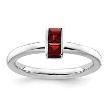 Sterling Silver Stackable Expressions Garnet Ring