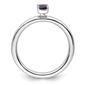 Sterling Silver Stackable Expressions Amethyst Ring — alternate view