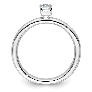 Sterling Silver Stackable Expressions Aquamarine Ring — alternate view