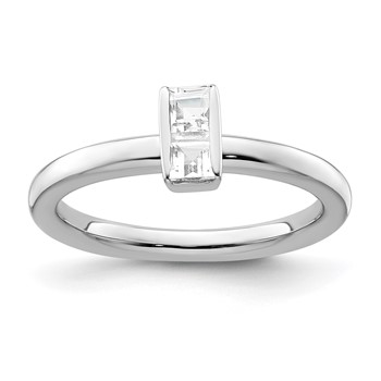 Sterling Silver Stackable Expressions White Topaz Ring