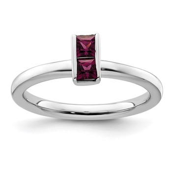 Sterling Silver Stackable Expressions Rhodolite Garnet Ring