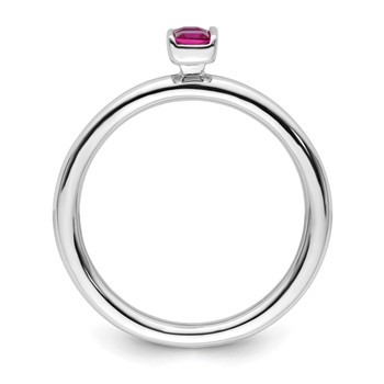 Sterling Silver Stackable Expressions Created Ruby Ring — alternate view