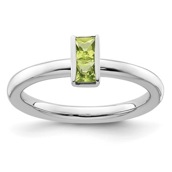 Sterling Silver Stackable Expressions Peridot Ring