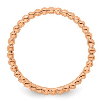 Sterling Silver Stackable Expressions Pink-plated Beaded Ring — alternate view