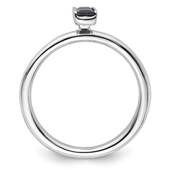 Sterling Silver Stackable Expressions Created Sapphire Ring — alternate view