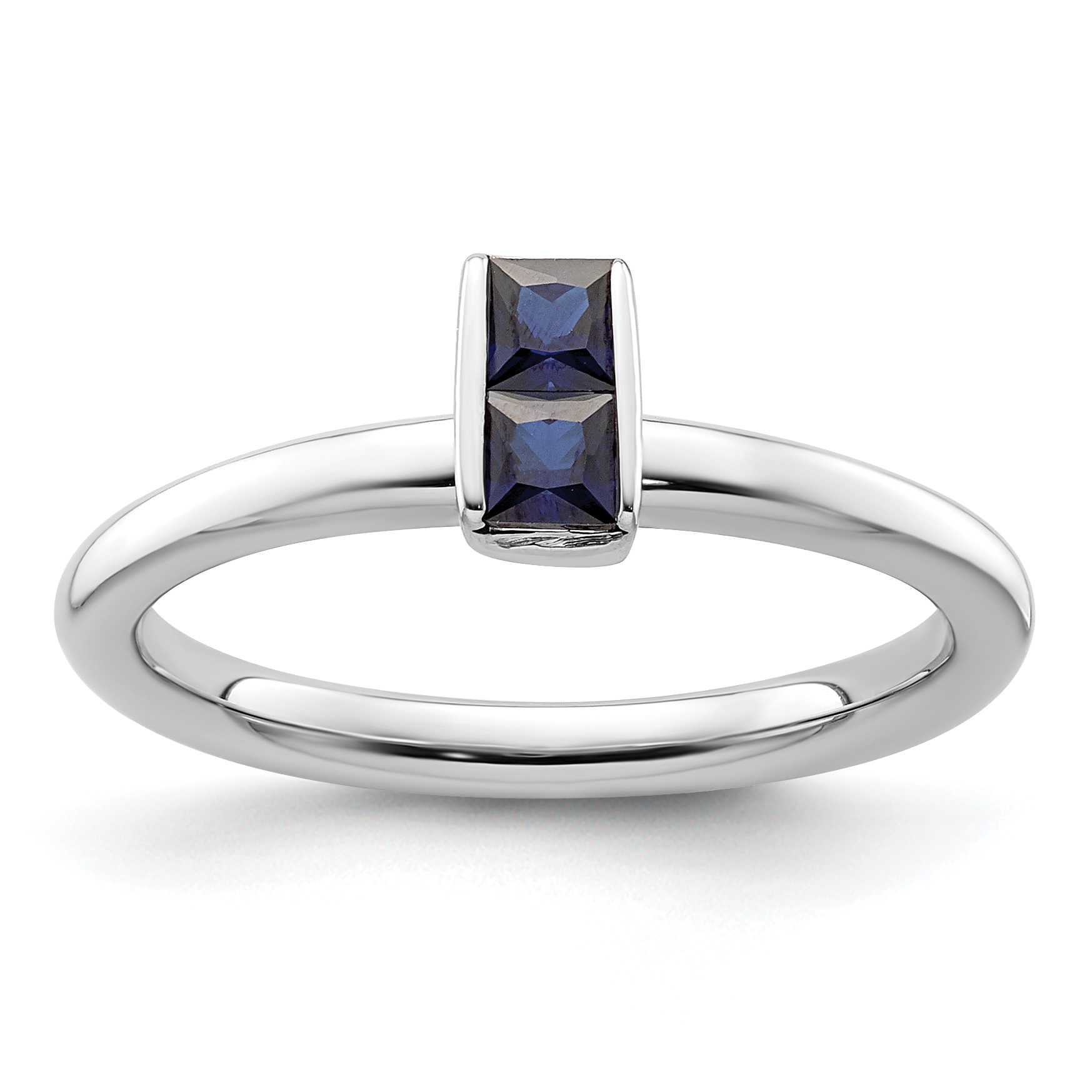 Sterling Silver Stackable Expressions Created Sapphire Ring