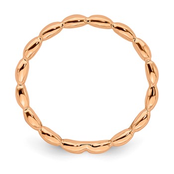 Sterling Silver Stackable Expressions Pink-plated Rice Ring — alternate view