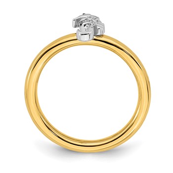 SS Gold-Tone Stackable Expressions Seahorse Diamond Ring — alternate view